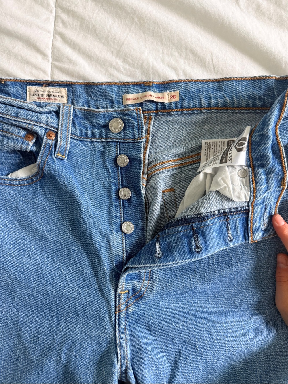 Levi's Light Blue High-Rise Button-Fly Jeans